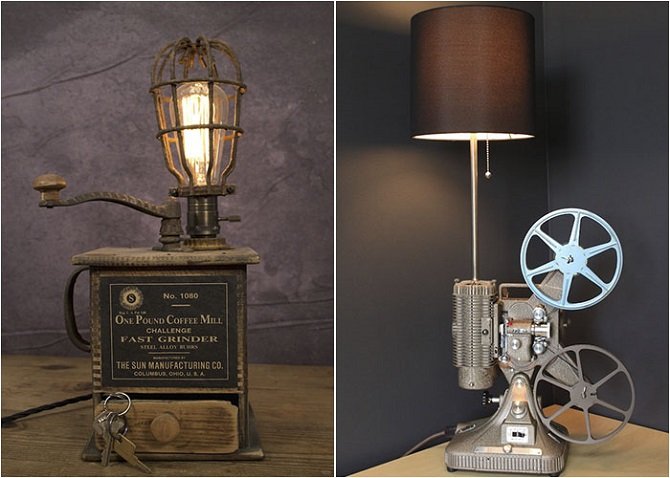 Коллекция настольных ламп в индустриальном стиле