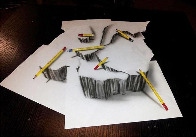Невероятные трехмерные иллюзии, нарисованные простым карандашом