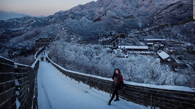 Китайскую стену накрыло первым снегом