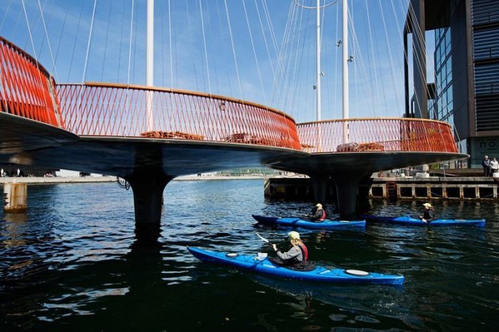 Необычный пешеходный мост в Дании (9 фото)