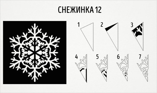 Интересные схемы снежинок из бумаги