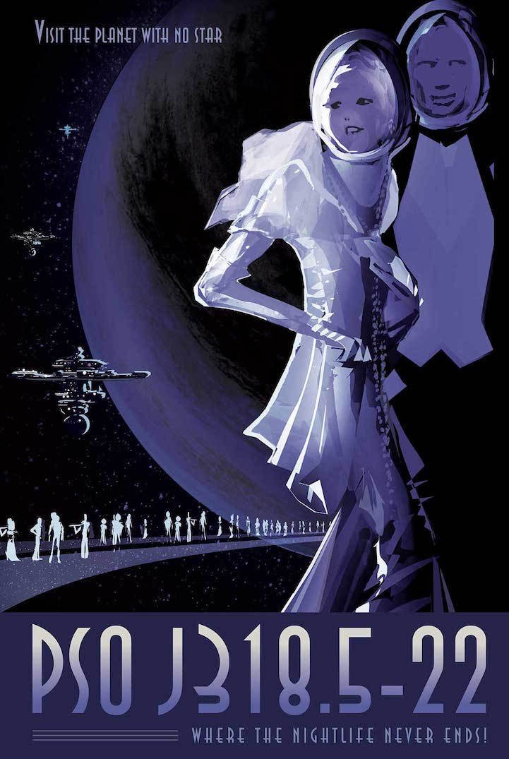 Ретро-плакаты о космических путешествиях опубликованные NASA