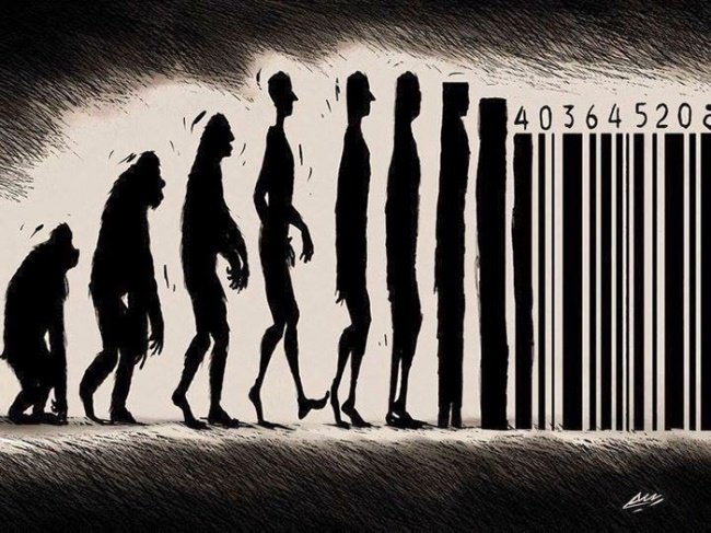 Сатирические иллюстрации об эволюции