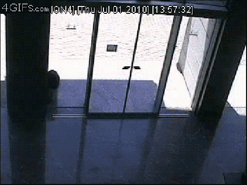 Подборка фейлов со стеклянными дверьми (15 гифок)