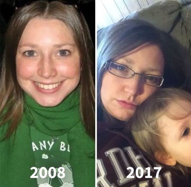 Молодые родители до и после появления детей (15 фото)