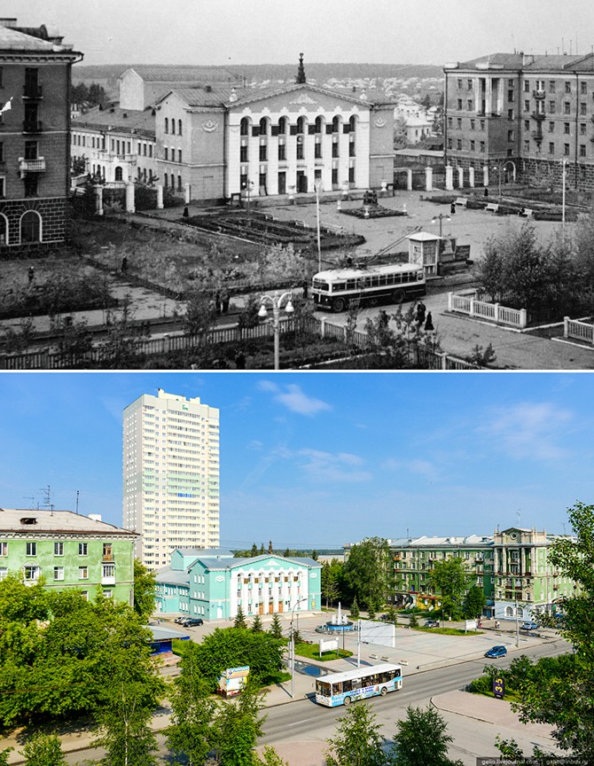 Новосибирск тогда и сейчас (34 фото)