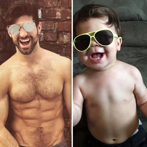 1,5-годовалый малыш воссоздает фото своего дяди-модели (22 фото)