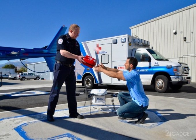 Дроны Flirtey поступят на службу скорой помощи США (5 фото + видео)