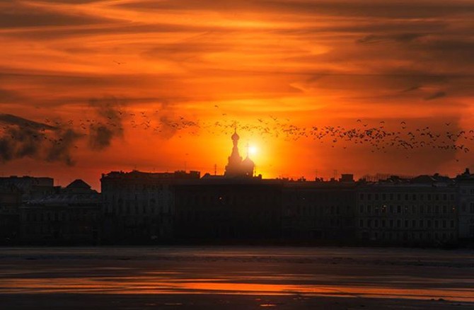 Рассветы и закаты в Санкт-Петербурге (19 фото)