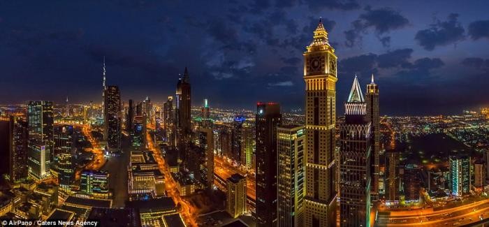 Панорамные ночные фотографии крупных мегаполисов (17 фото)