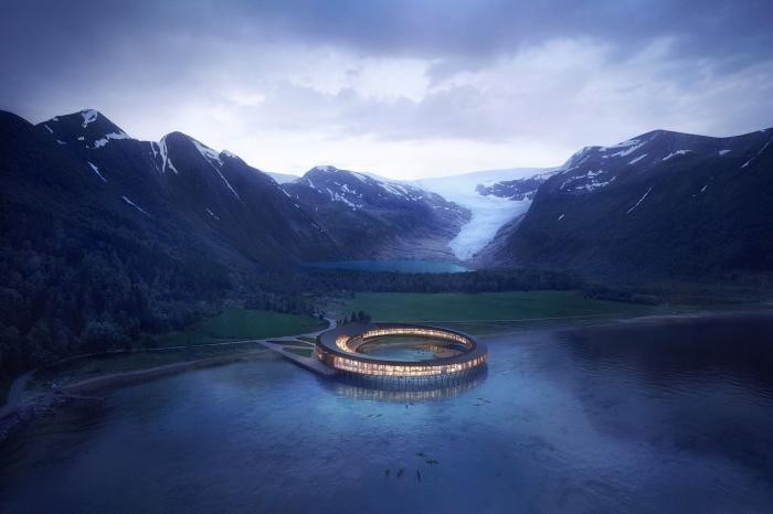 Проект необычного отеля на солнечных батареях в Норвегии (8 фото)