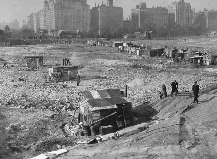 Центральный парк Нью-Йорка во время Великой депрессии (2 фото)