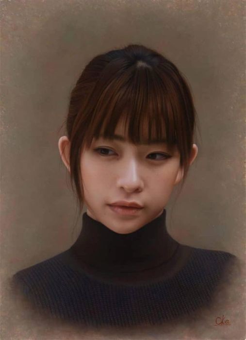 Гиперреалистичные портреты японского художника Ясутомо Ока (14 фото)