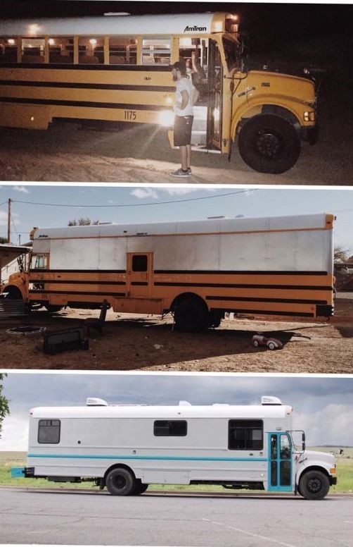 Школьный автобус превратили в комфортный дом на колесах (23 фото)