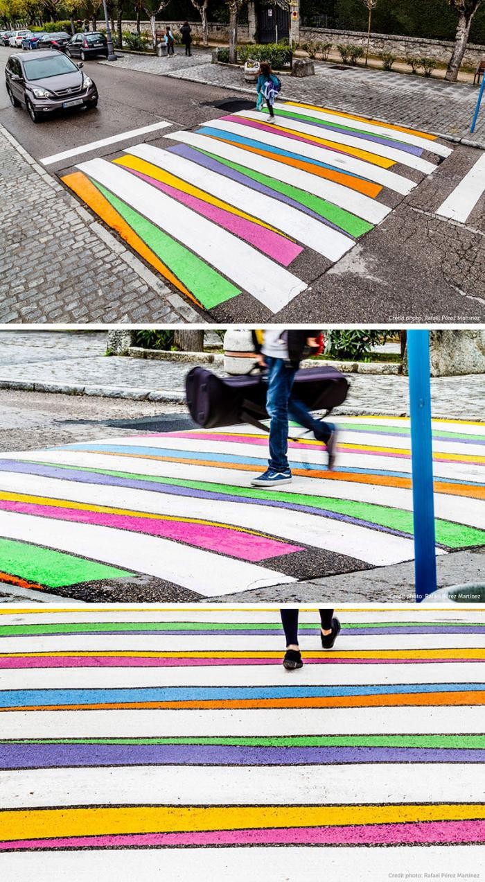 Красочные пешеходные переходы в Мадриде (12 фото)