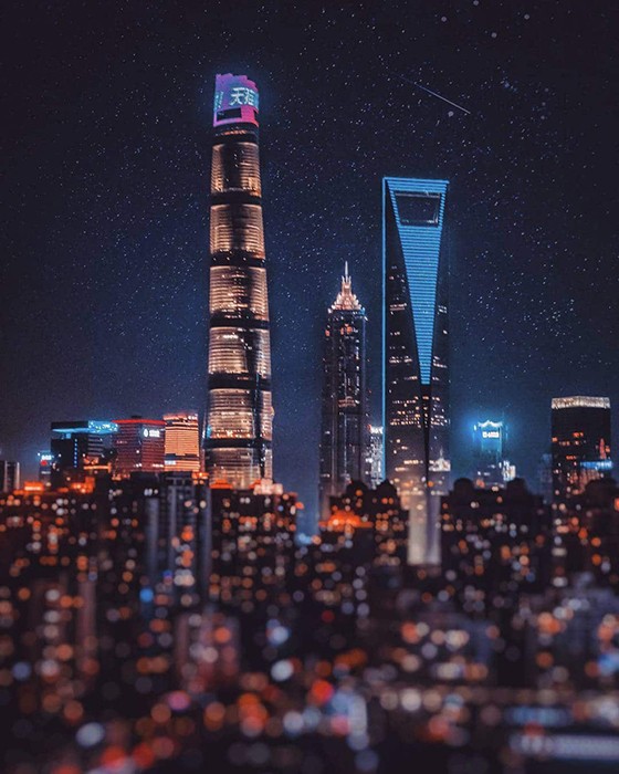 Вечерний Шанхай с высоты (17 фото)