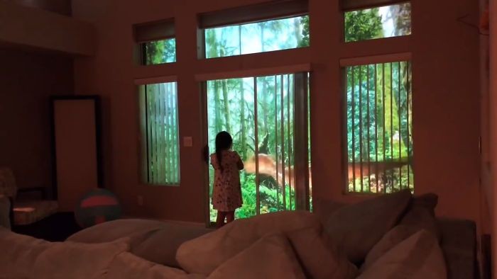 Сюрприз для дочки: окно с динозаврами (7 фото)