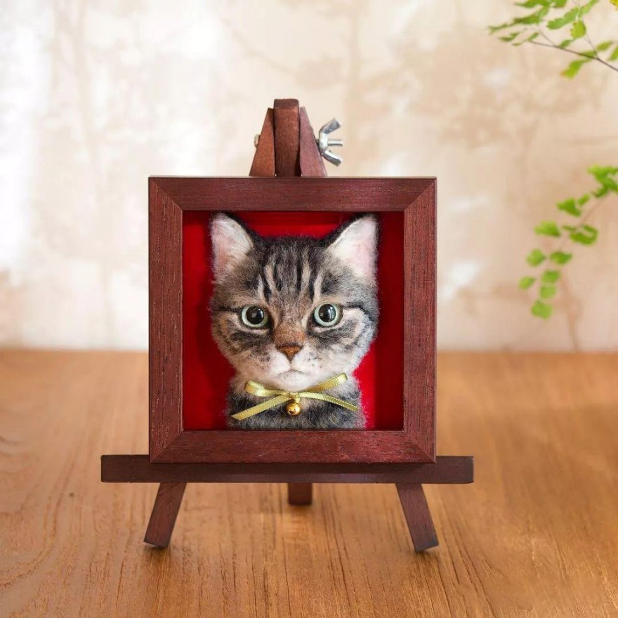 3D-портреты кошек из шерсти